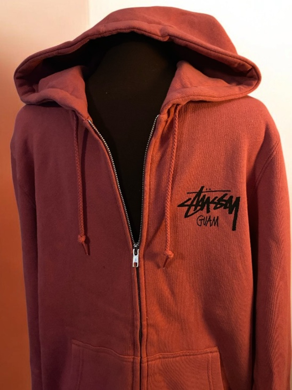 🆕 STUSSY full zip hoodie GUAM CHAPTER stüssy exclusive Medium 🇬🇺 - Picture 2 of 15